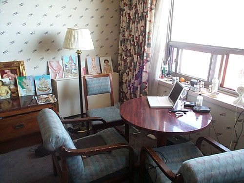 Chris Wright's painting table and ibook